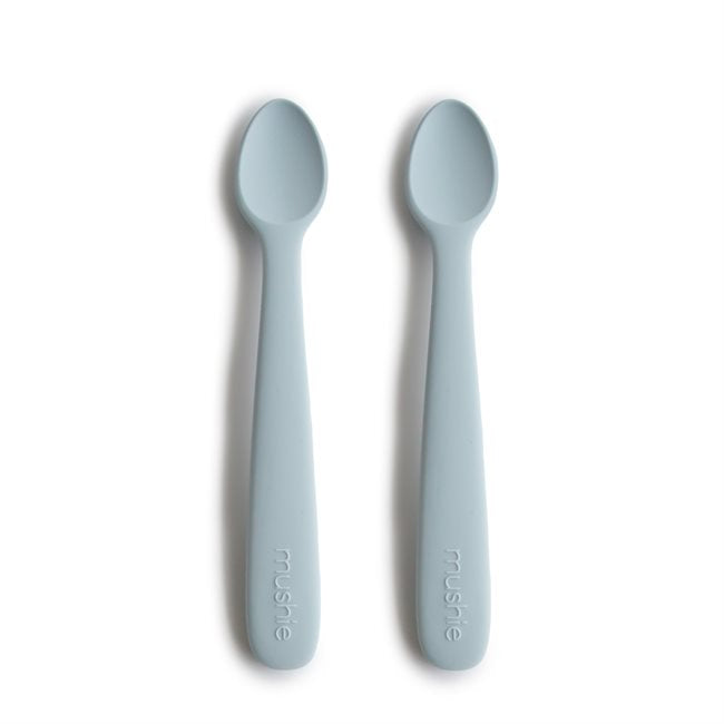 Mushie, Silicone Spoon Set 2pcs, Powder Blue