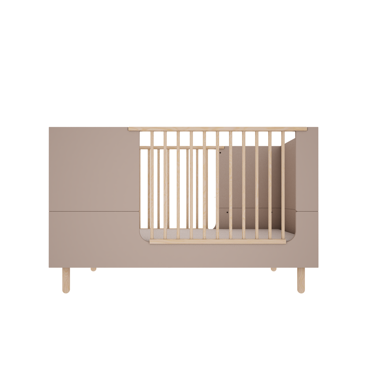 Wood Luck Design, Cot &amp; Junior Bed 2 IN 1, 70x140 cm, Truffle