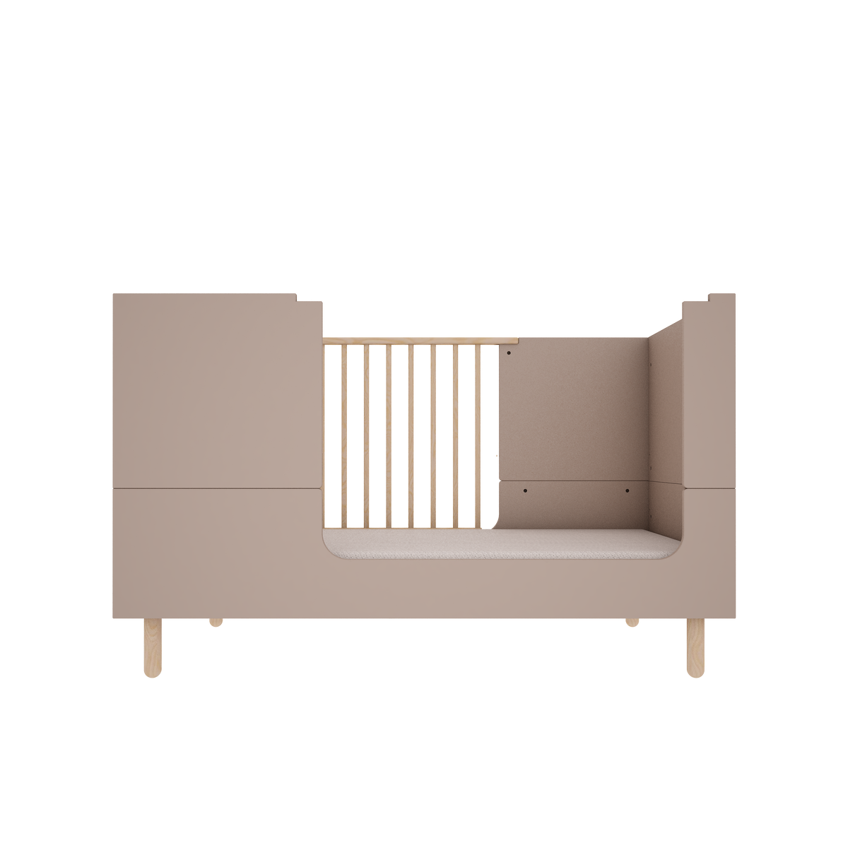 Wood Luck Design, Cot &amp; Junior Bed 2 IN 1, 70x140 cm, Truffle