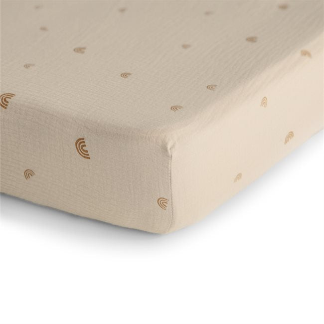Mushie, Fitted Sheet 60x120cm, Rainbow