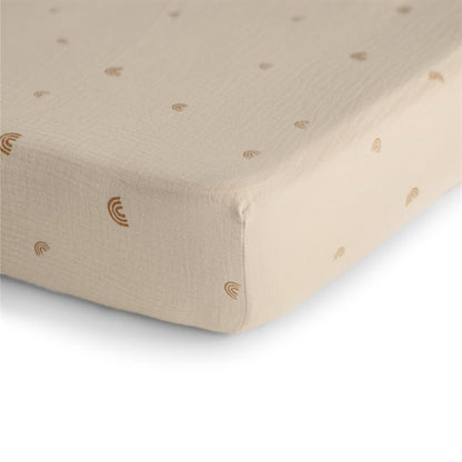 Mushie, Fitted Sheet 60x120cm, Rainbow