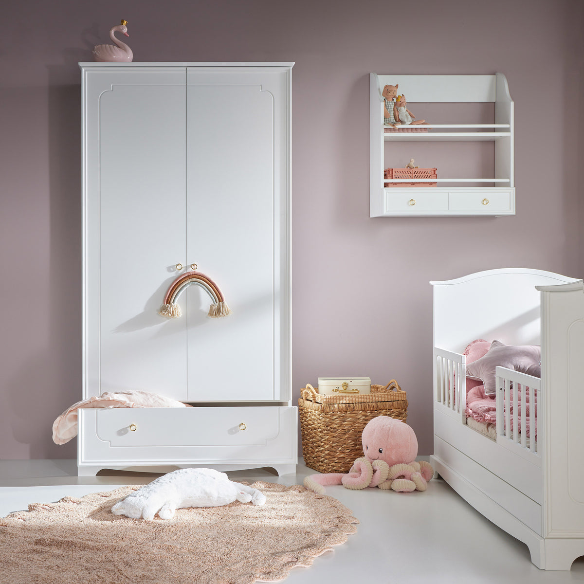 Bellamy, Royal, Wardrobe with 2 doors, White