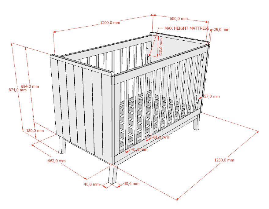 Vipack, Sezane, Cot 60x120