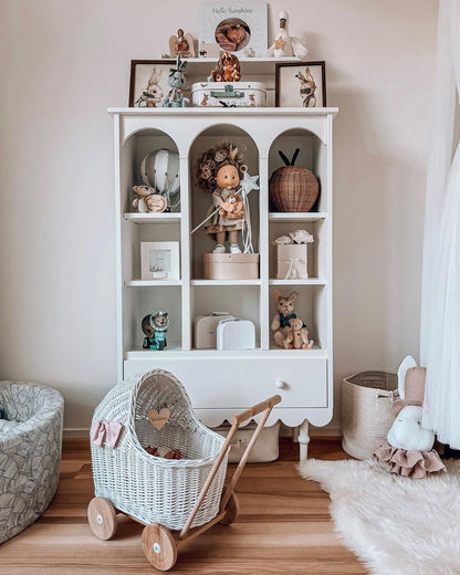 Wood Luck Design, Bookshelf, Babushka White