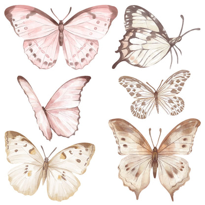 Pastel Love, Wall Sticker Set L, Butterflies
