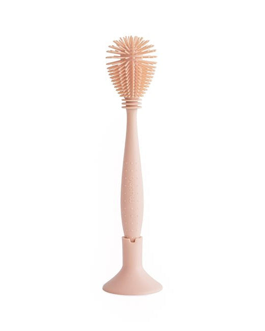Mushie, Silicone Washing Brush for Bottles, Blush