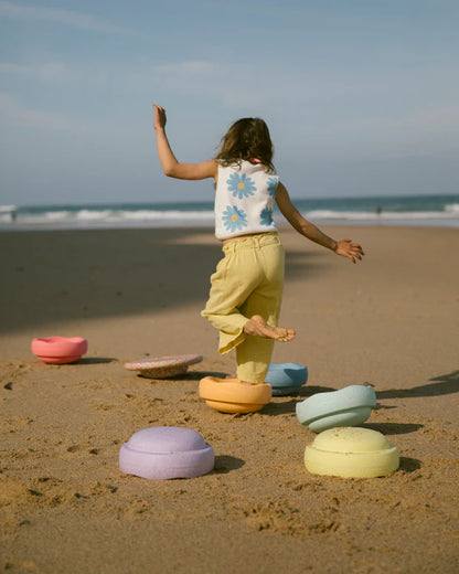 Stapelstein, Rainbow 6 pcs Set + Balance Board, Confetti Classic