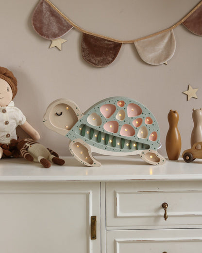 Little Lights Yövalo Turtle, Seafoam Pink