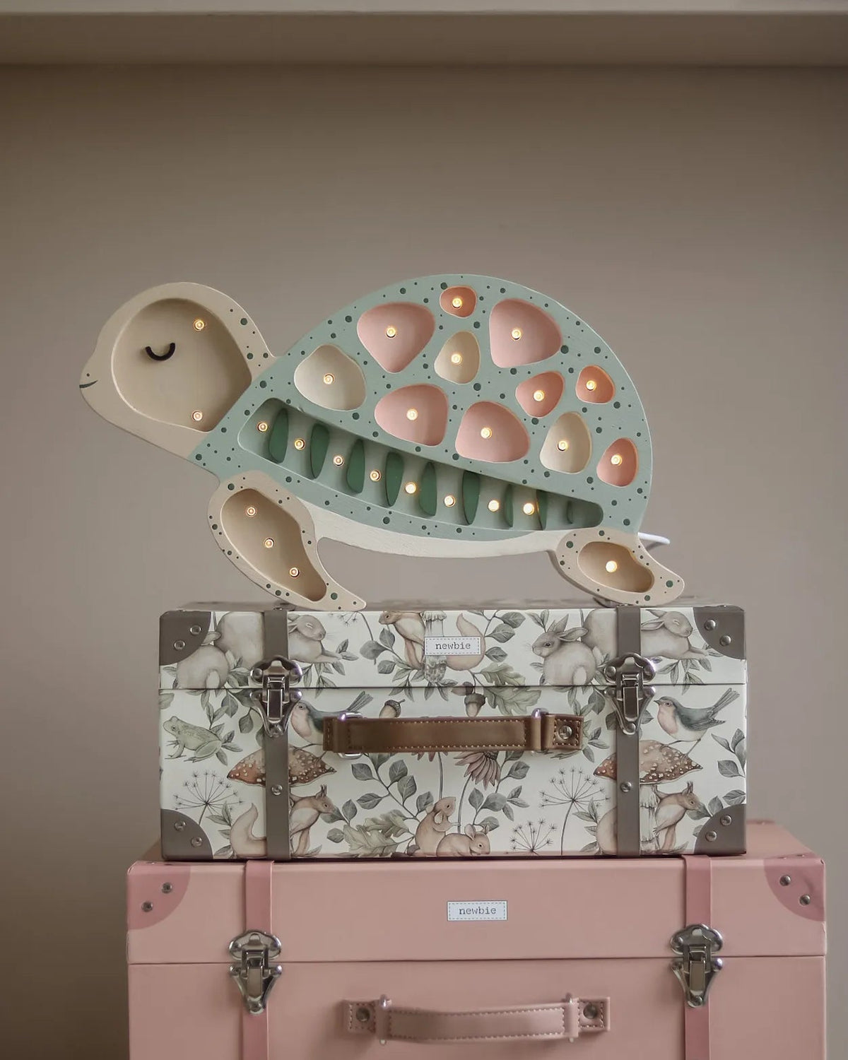 Little Lights Yövalo Turtle, Seafoam Pink