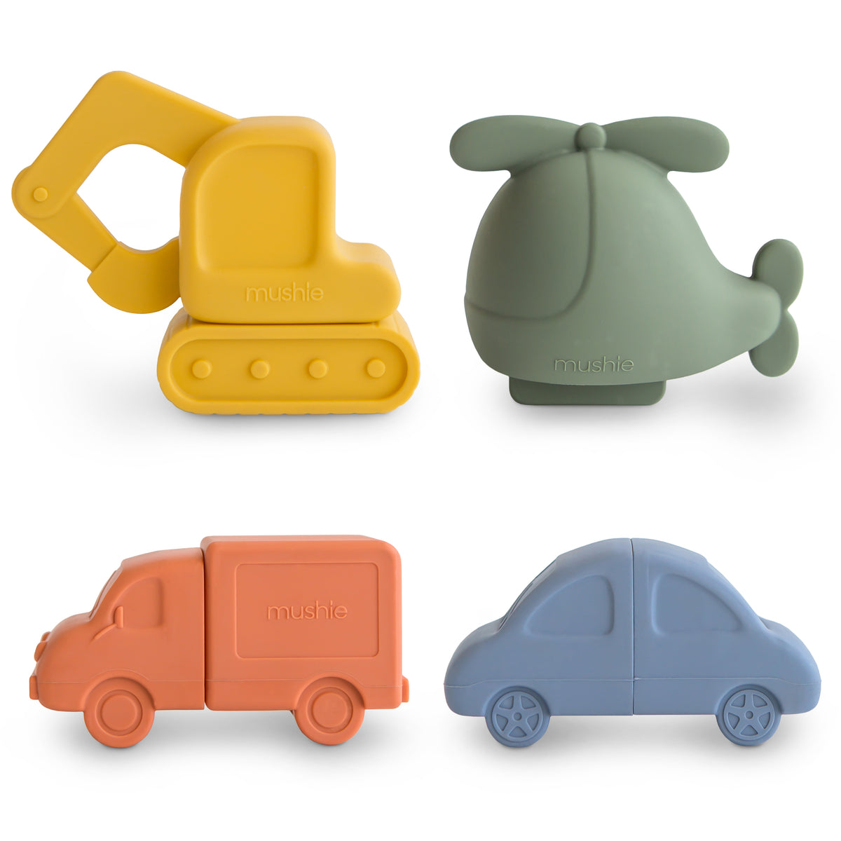 Mushie, Silicone Bath Toy, Vehicles