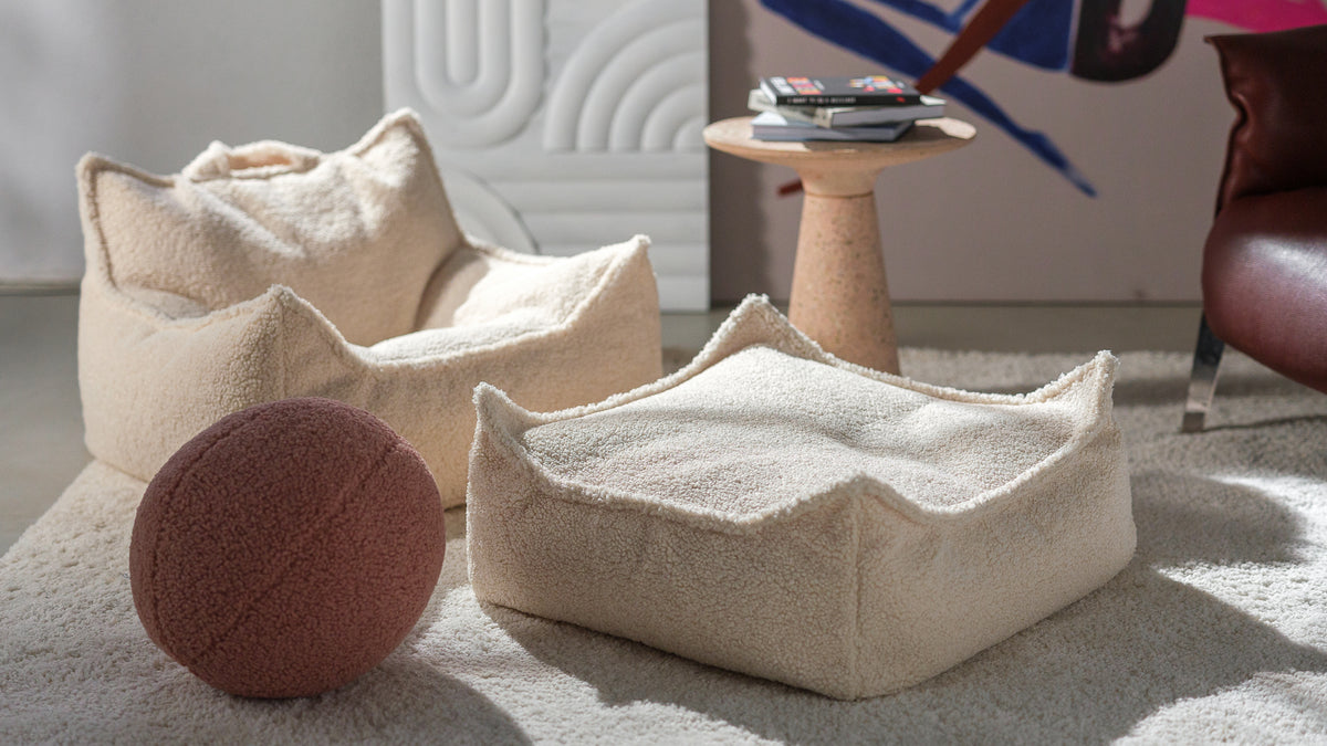 Wigiwama Beanbag, Teddy Cream White