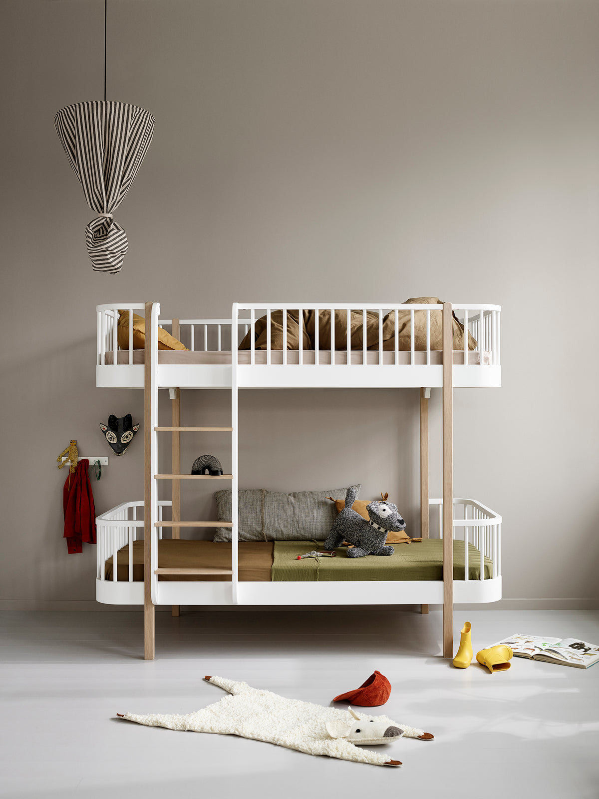Oliver Furniture, Wood Original, High Bunk Bed 90x200, White/Oak