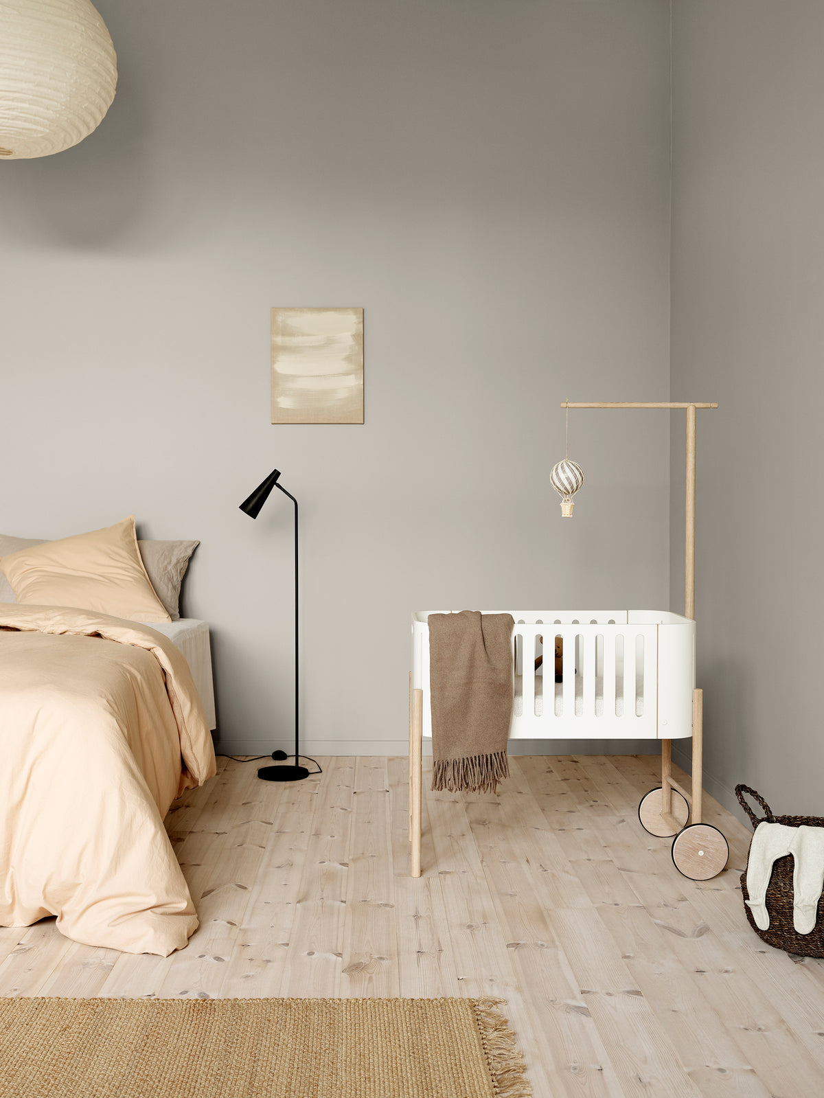 Oliver Furniture, Wood Co-Sleeper, White/Oak