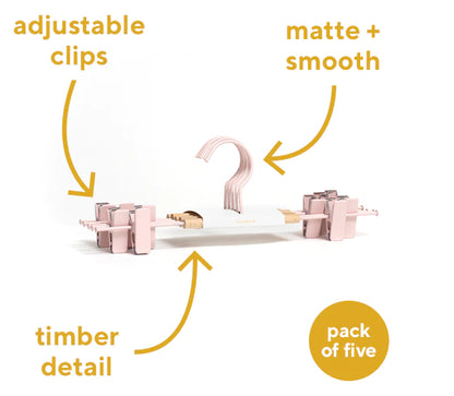 Mustard Made, Hangers with Clips, 5 pcs (assorted colours)
