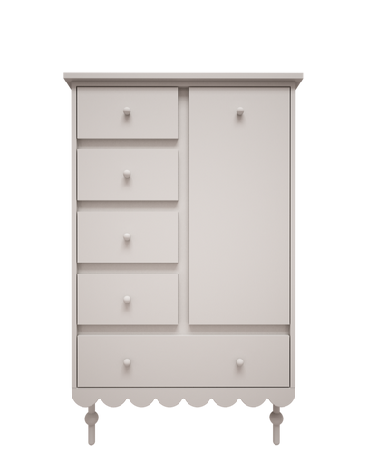 Wood Luck Design, Dresser Tall, Babushka White