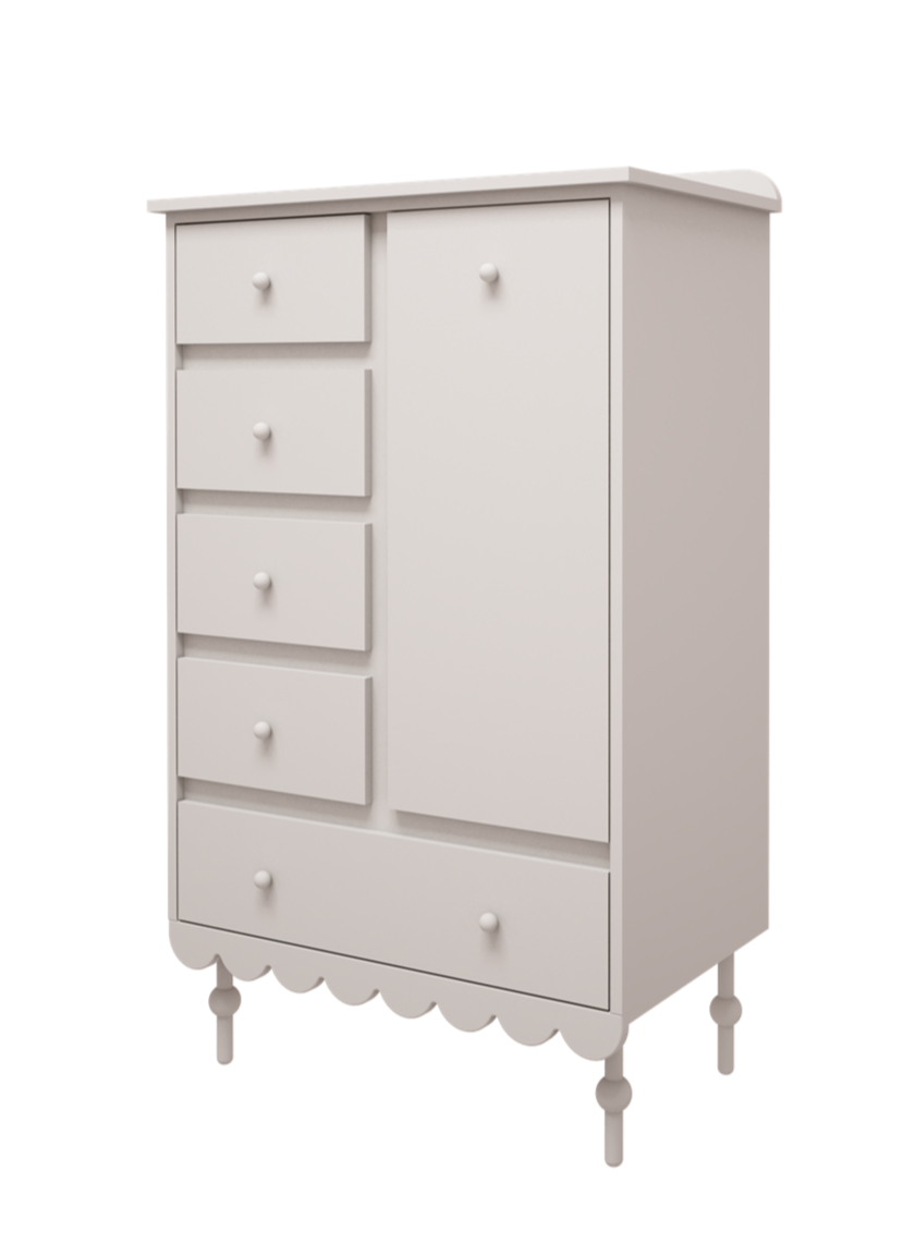 Wood Luck Design, Dresser Tall, Babushka White