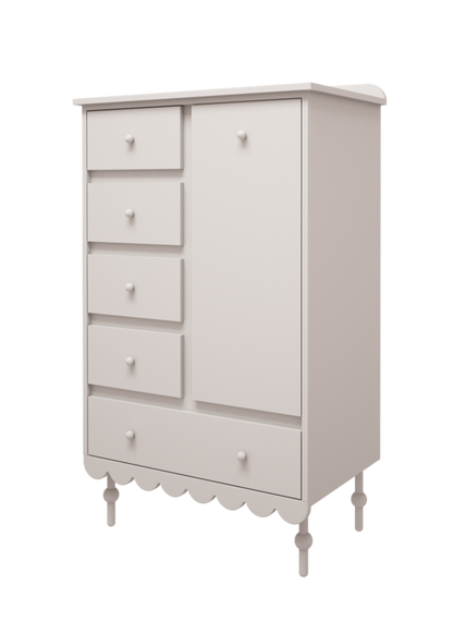 Wood Luck Design, Dresser Tall, Babushka White