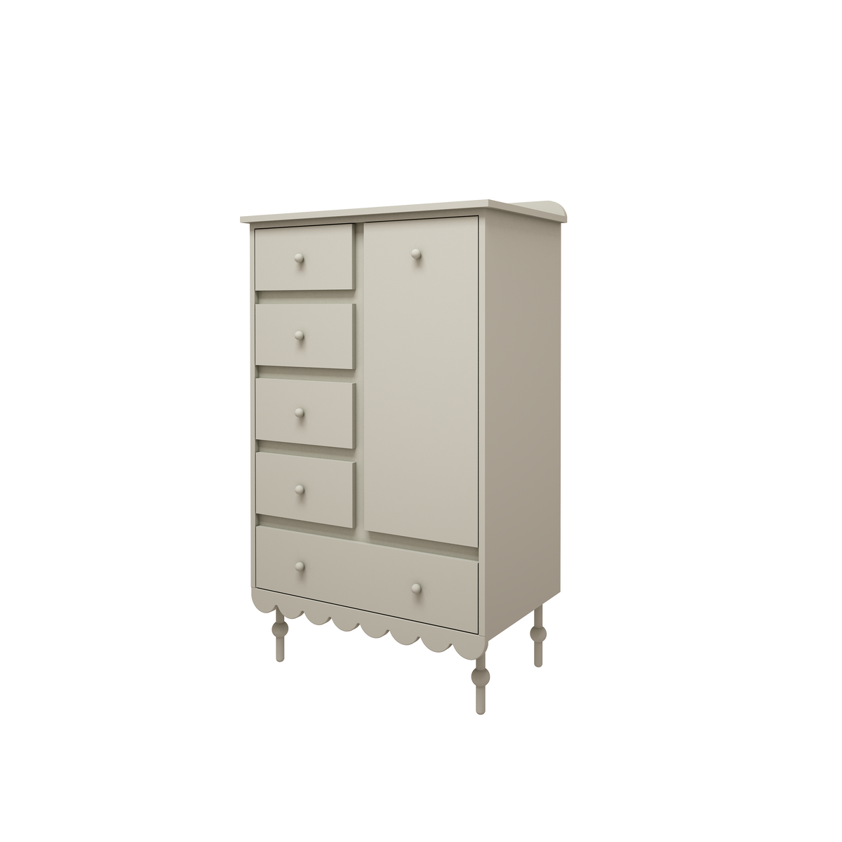 Wood Luck Design, byrå hög, Babushka Olive