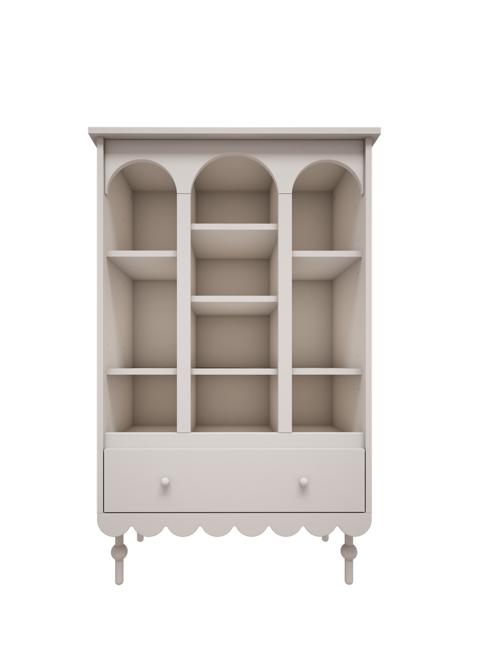 Wood Luck Design, Bookshelf, Babushka White