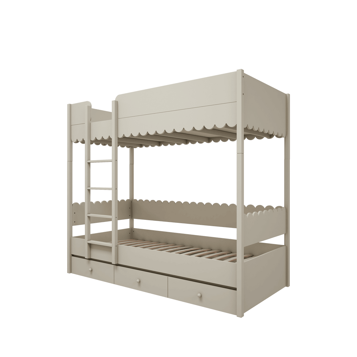 Wood Luck Design, Bunk Bed 90x200, Babushka Olive