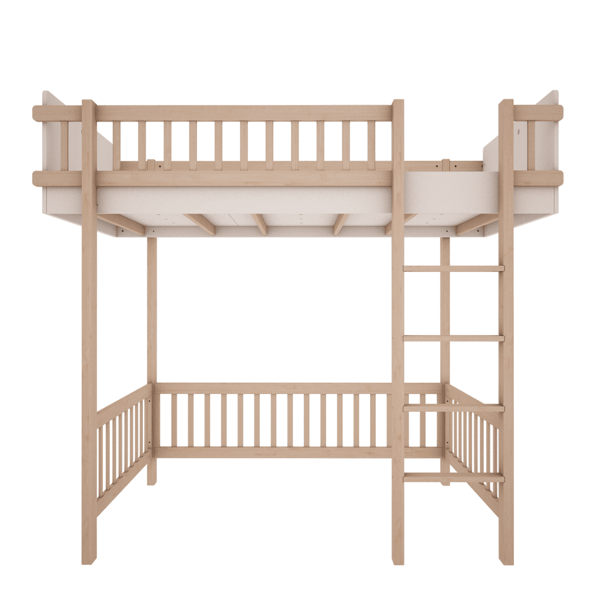 Wood Luck Design, Loft Bed, Basic White