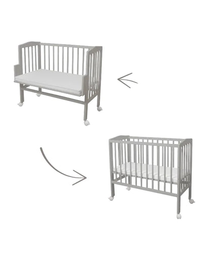 Waldin, Cradle 2-in-1 + Mattress, Grey
