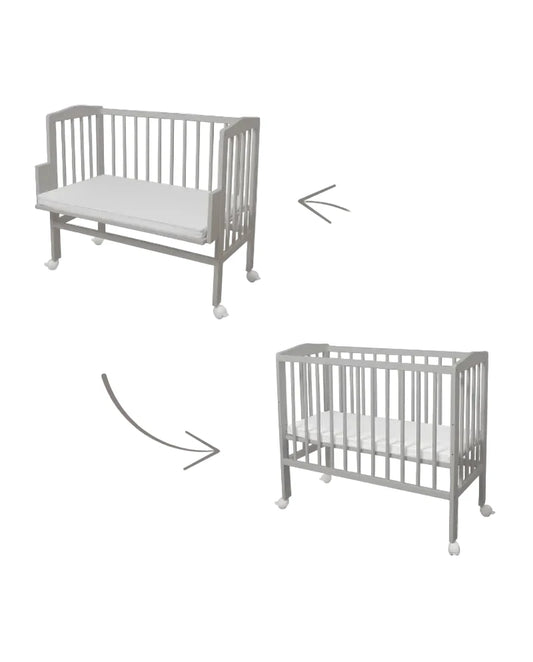 Waldin, Cradle 2-in-1 + Mattress, Grey