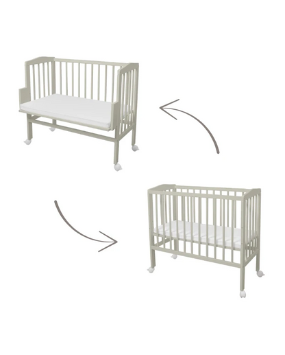 Waldin, Cradle 2-in-1 + Mattress, Olive