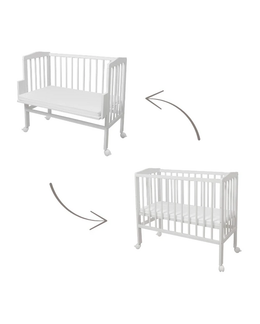 Waldin, Cradle 2-in-1 + Mattress, White