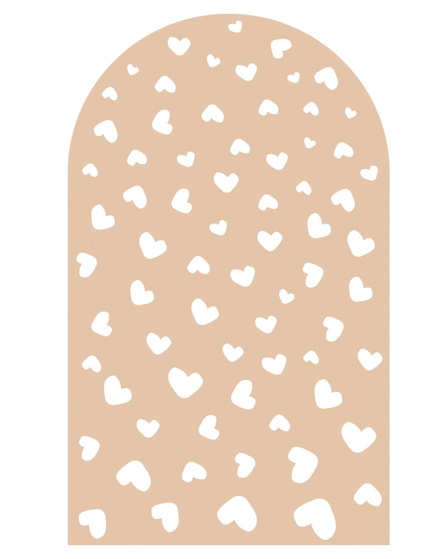 Pastel Love, Wall Decal Arch, Beige Hearts