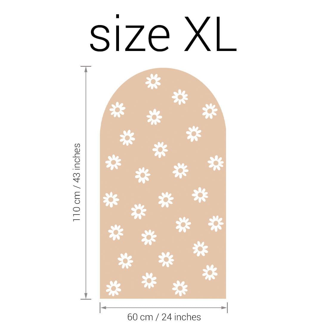 Pastel Love, Wall Decal Arch, Beige Daisies