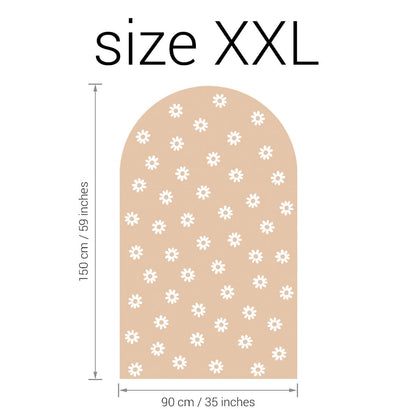 Pastel Love, Wall Decal Arch, Beige Daisies