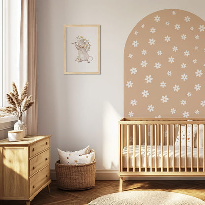 Pastelowe Love, Seinätarra Kaari, Beige Daisies Mini