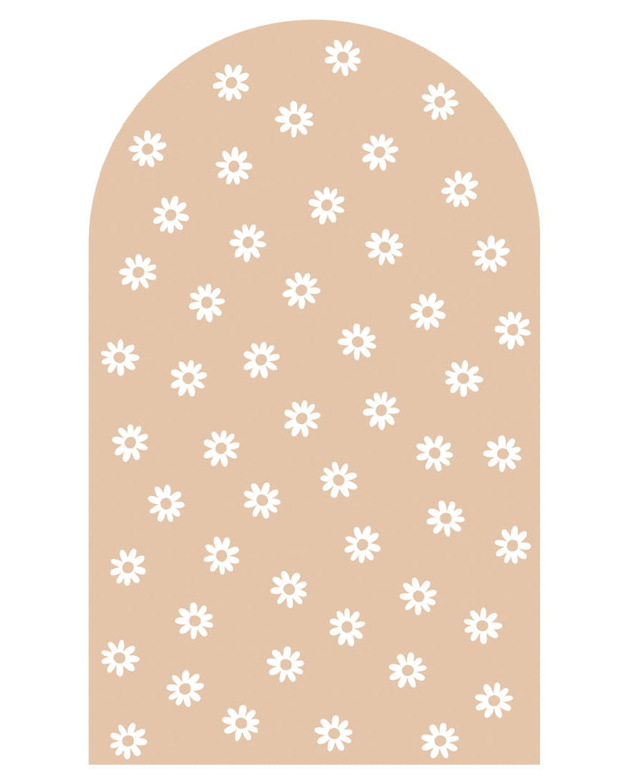 Pastel Love, Wall Decal Arch, Beige Daisies