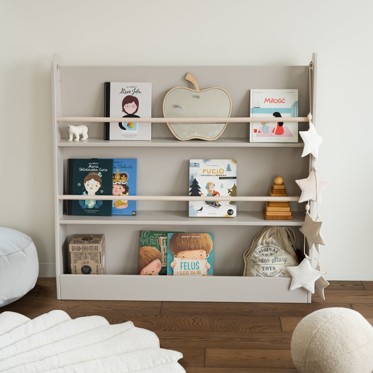 Wood Luck Design, Montessori Kirjahylly Bookworm, eri värejä