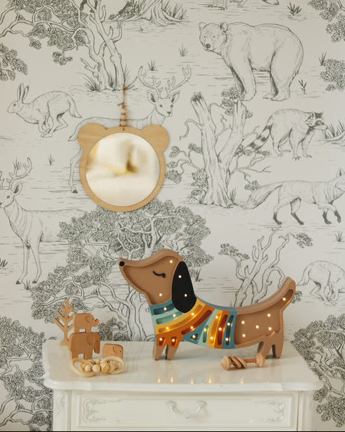 Little Lights Night Light, Dog Crakow Stripes