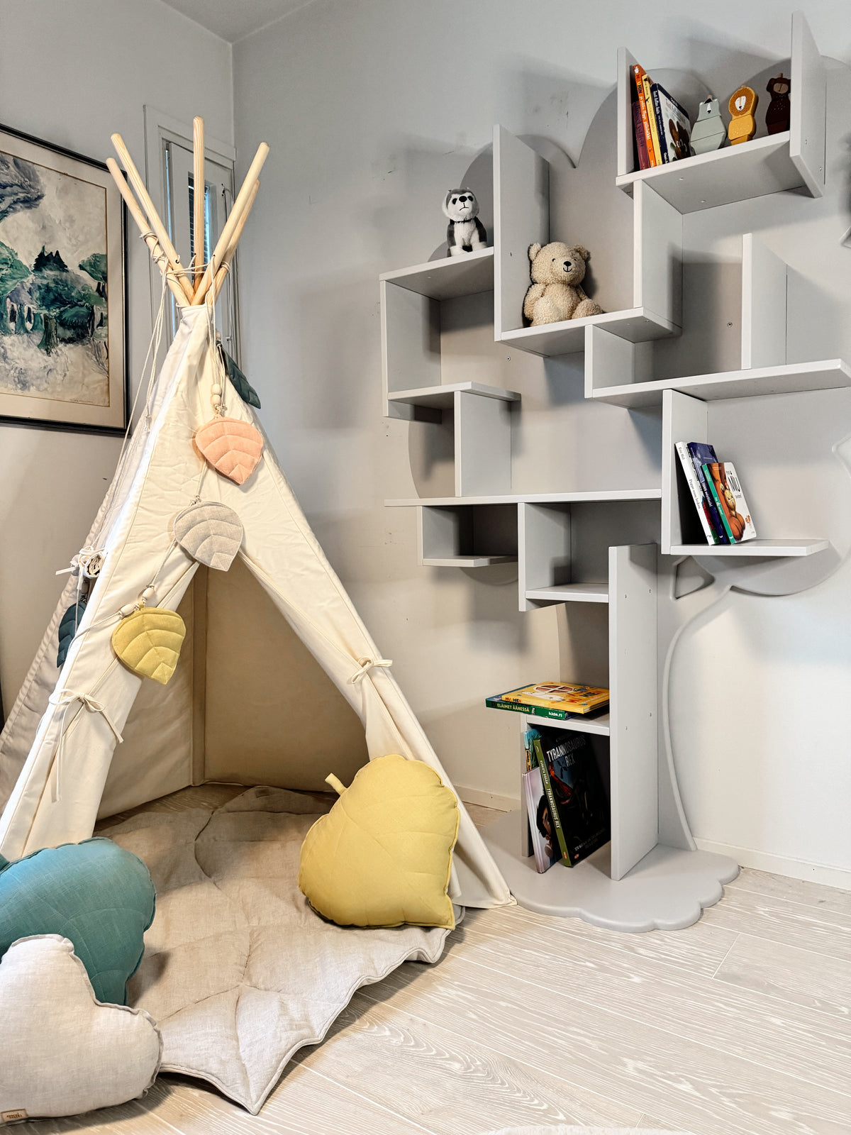 Mathy By Bols Bookcase Wood, Pearl Grey (+ 27 different colors)