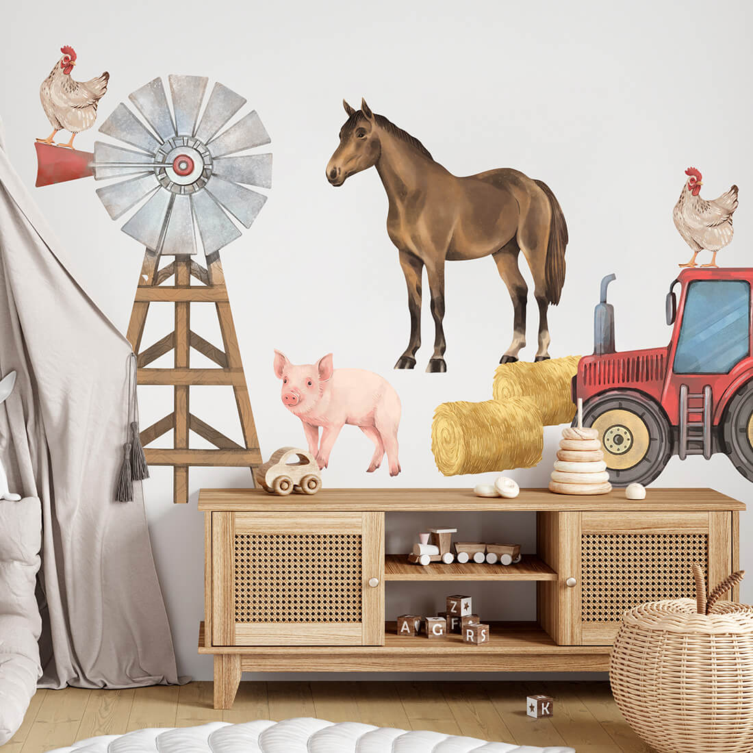 Pastel Love, Wall Sticker Set, Farm Animals 1
