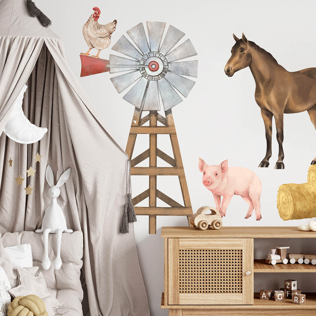 Pastel Love, Wall Sticker Set, Farm Animals 1