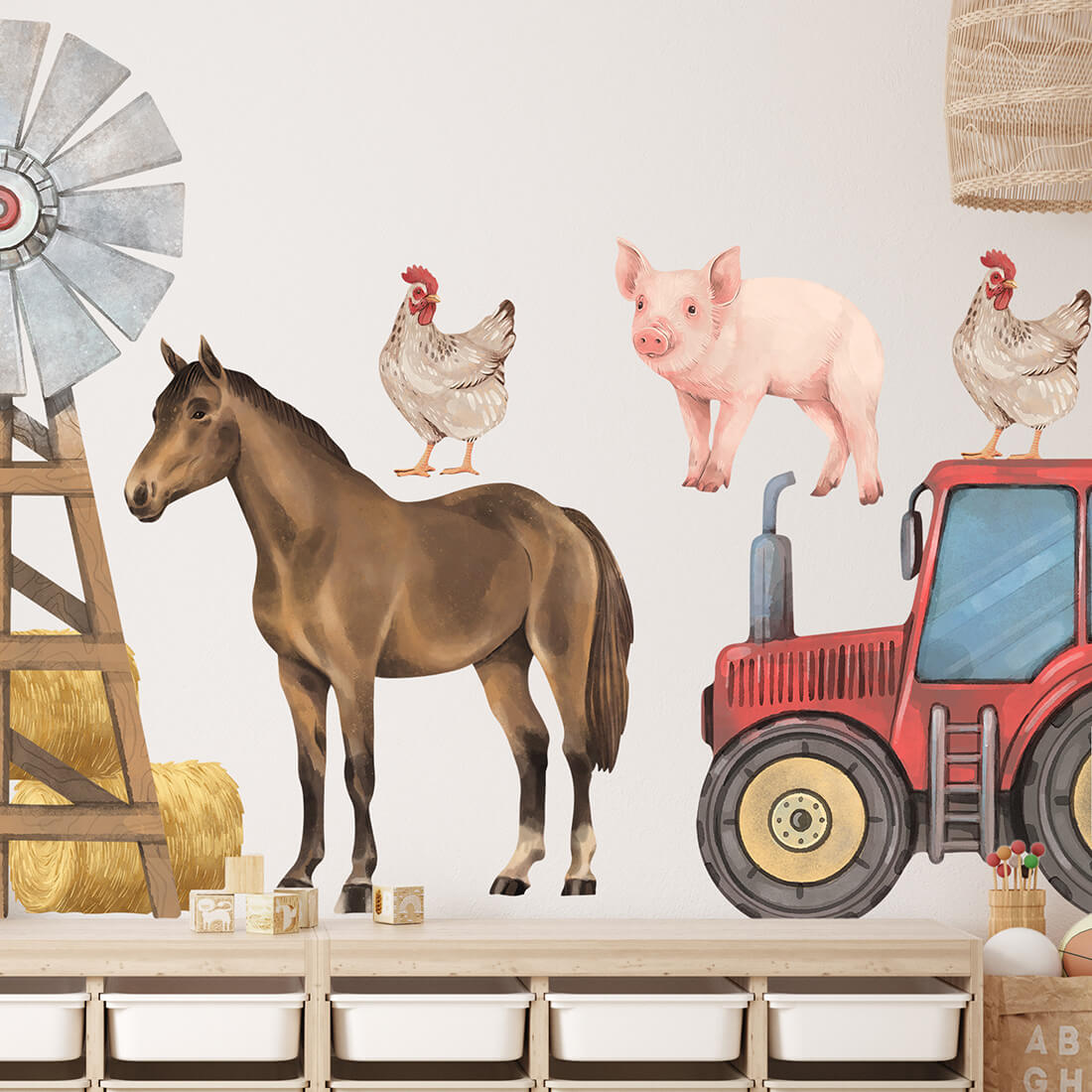 Pastel Love, Wall Sticker Set, Farm Animals 1