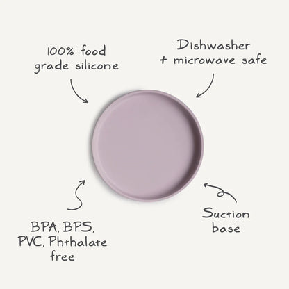 Mushie Silikonplatta med sugkopp, Classic Soft Lilac