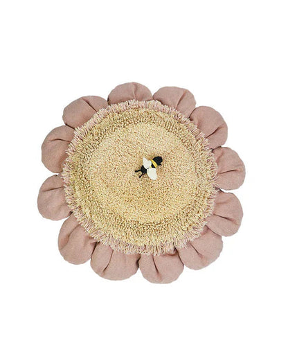 Planet Bee, Floor pillow, Pink Daisy