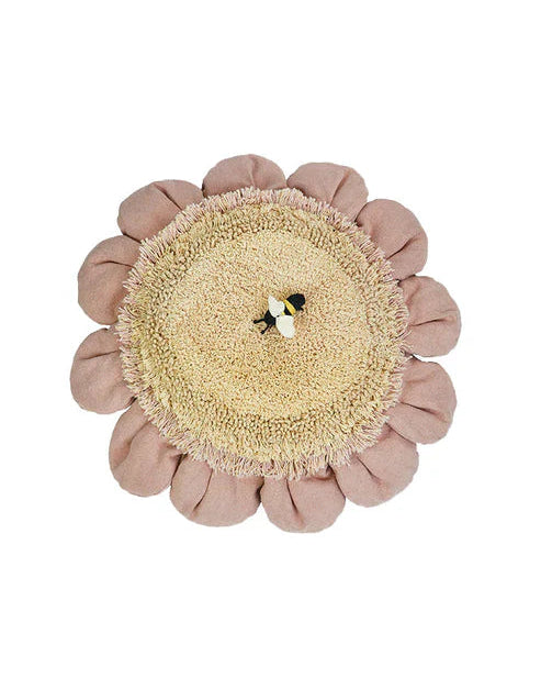 Planet Bee, Floor pillow, Pink Daisy