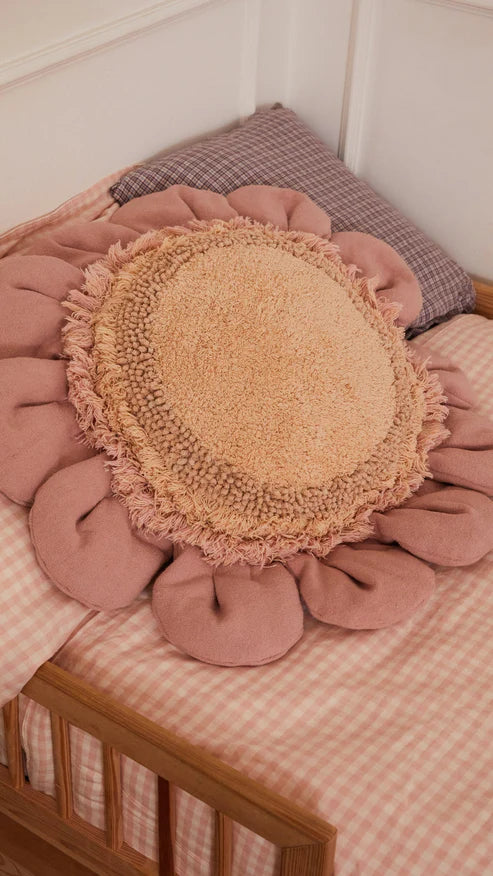Planet Bee, Floor pillow, Pink Daisy