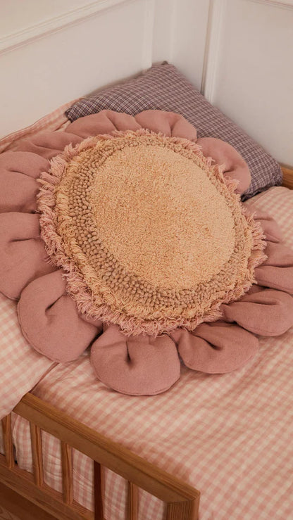 Planet Bee, Floor pillow, Pink Daisy