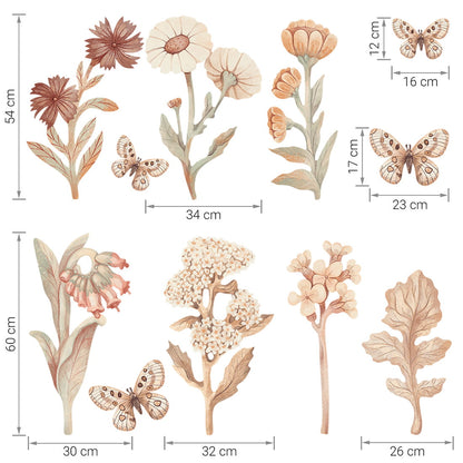 Pastel Love, Wall Sticker Set, Flowers Boho 1