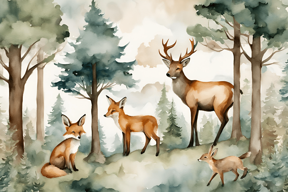 Valokuvatapetti, Forest Animals