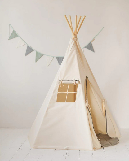 Hi Mili Play Tent Tiipii, Gray Pompom