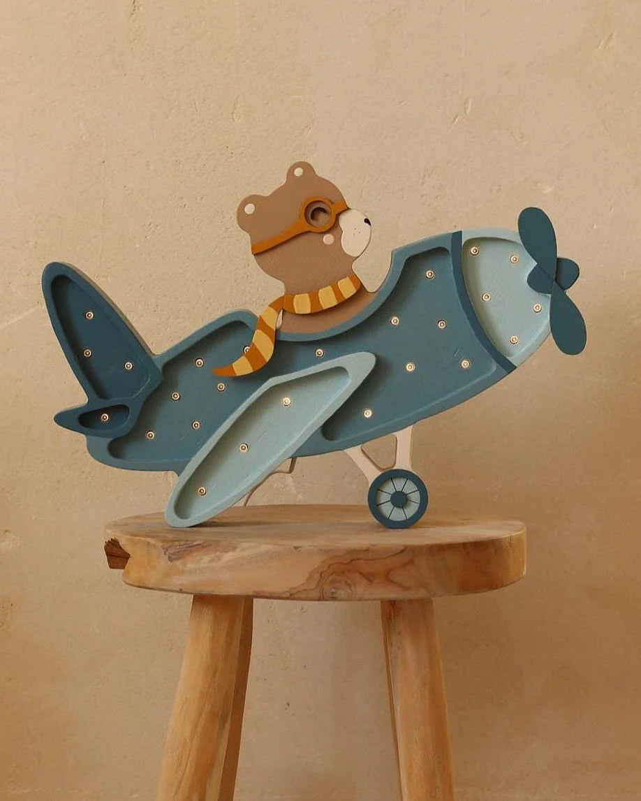 Little Lights Night Light, Vintage Plane, 4 olika färger