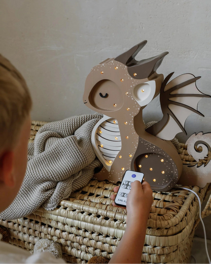 Little Lights Night light, Baby Dragon, Tiramisu Brown